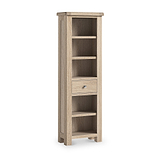 Portland Washed Oak Slim Bookcase from Roseland Furniture