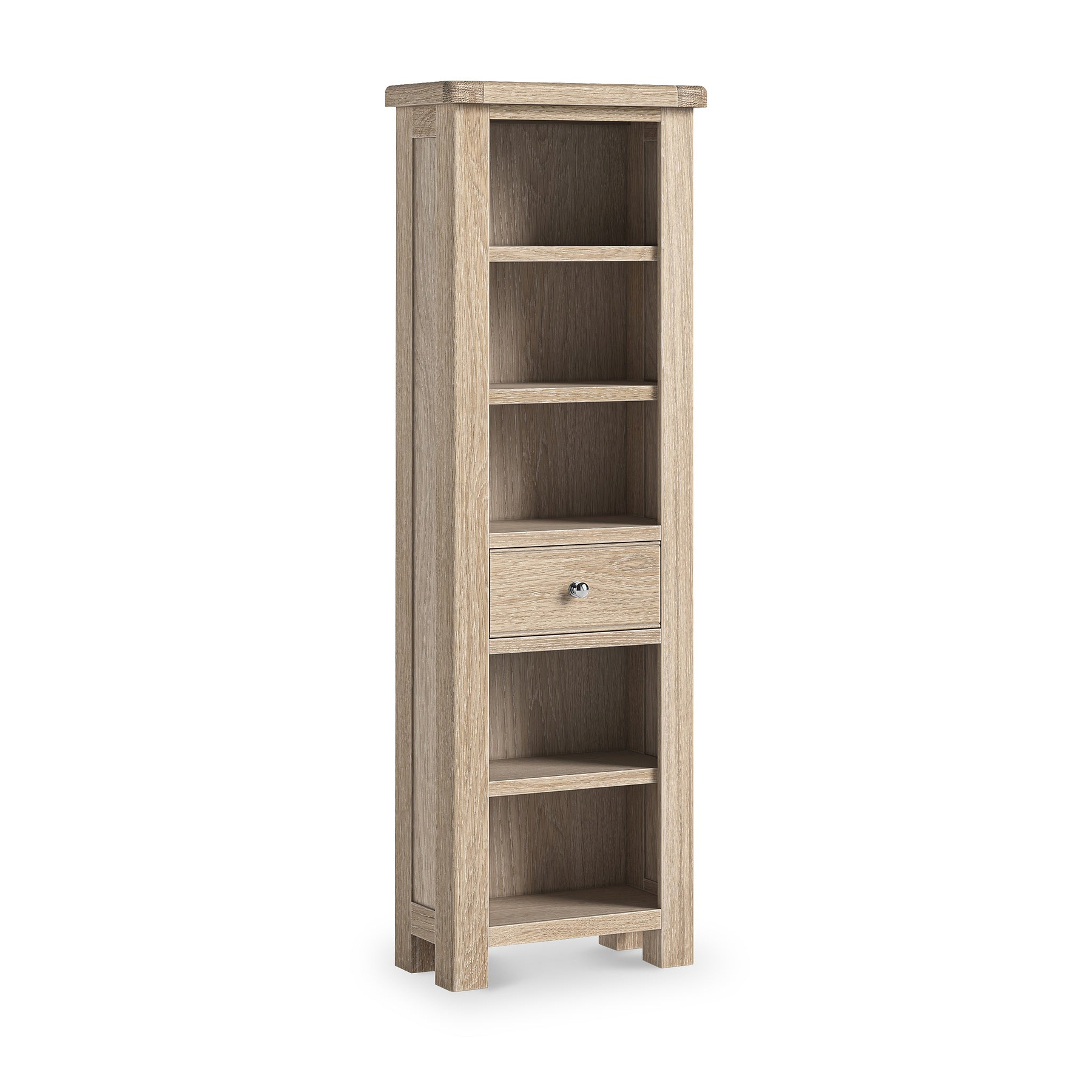 Portland Washed Oak Slim Bookcase from Roseland Furniture
