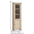 Portland Washed Oak Corner Display Cabinet from Roseland Furniture