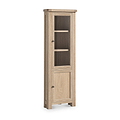 Portland Washed Oak Corner Display Cabinet from Roseland Furniture