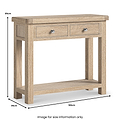 Portland Washed Oak 2 Drawer Console Table from Roseland Furniture