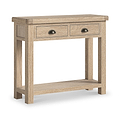Portland Washed Oak 2 Drawer Console Table from Roseland Furniture