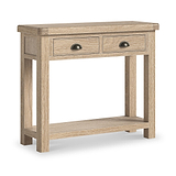 Portland Washed Oak 2 Drawer Console Table from Roseland Furniture