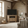 Portland Washed Oak Corner TV Unit from Roseland Furniture