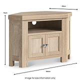 Portland Washed Oak Corner TV Unit from Roseland Furniture