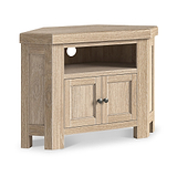 Portland Washed Oak Corner TV Unit from Roseland Furniture