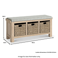Portland Washed Oak Storage Bench Beige Cushion from Roseland Furniture