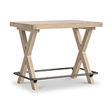 Portland Washed Oak 130cm Bar Table from Roseland Furniture