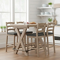 Portland Washed Oak 130cm Bar Table from Roseland Furniture