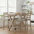 Portland Washed Oak Bar Stool with Beige Seat from Roseland Furniture