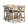 Portland Washed Oak Bar Stool Charcoal Cushion from Roseland Furniture