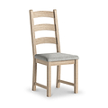 Portland Washed Oak Dining Chair Beige Cushion from Roseland Furniture