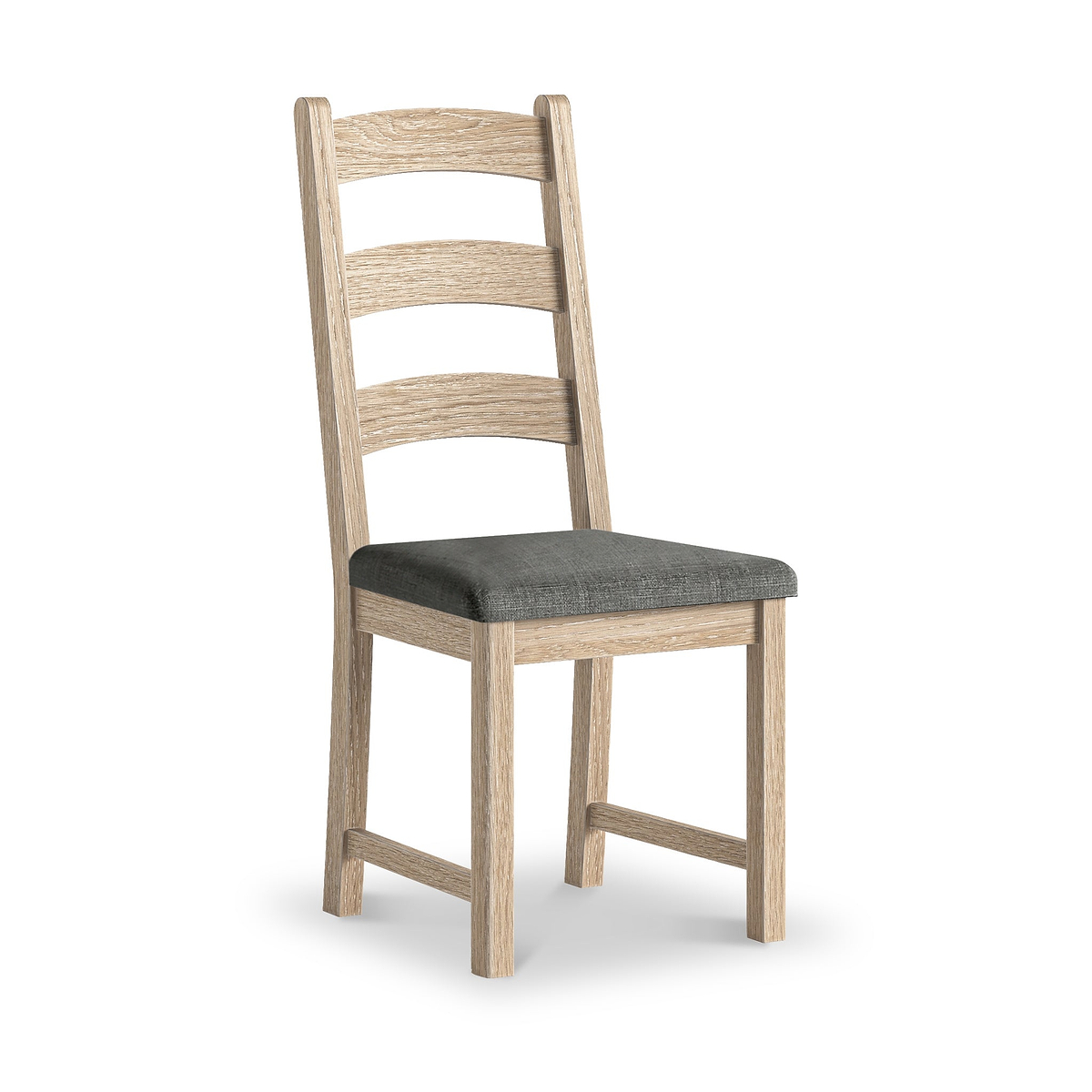 Portland Washed Oak Dining Chair Charcoal Cushion from Roseland Furniture