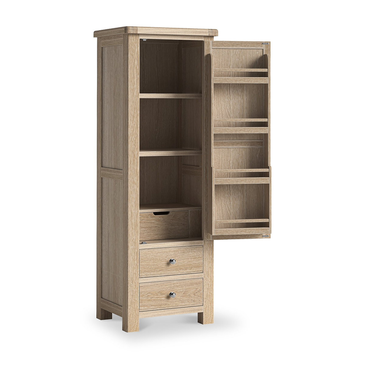 Portland Washed Oak Single Multi Storage Unit from Roseland Furniture