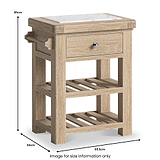 Portland Washed Oak Small Kitchen Island from Roseland Furniture
