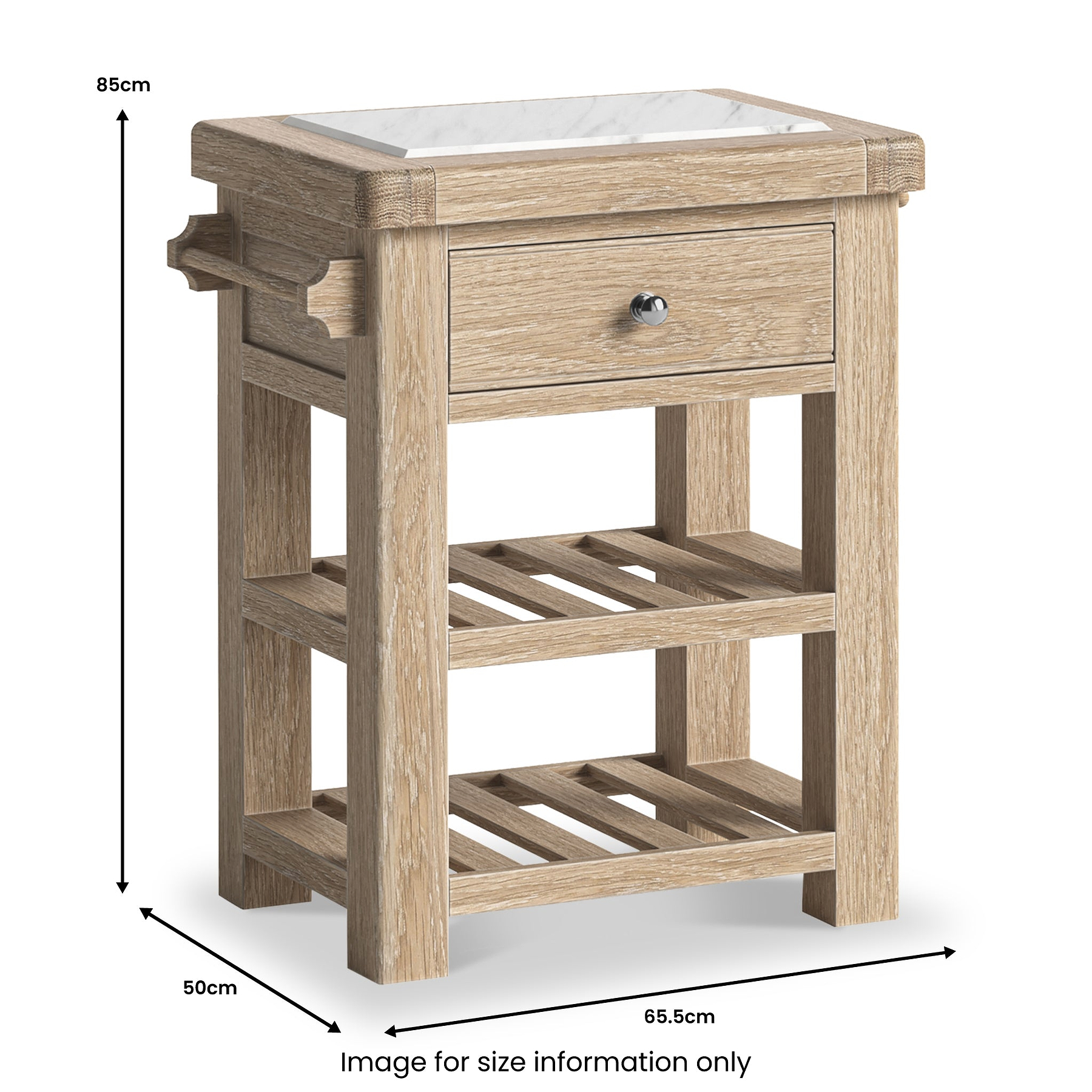Portland Washed Oak Small Kitchen Island from Roseland Furniture