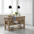 Portland Washed Oak Large Kitchen Island from Roseland Furniture