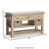 Portland Washed Oak Large Kitchen Island from Roseland Furniture