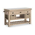 Portland Washed Oak Large Kitchen Island from Roseland Furniture
