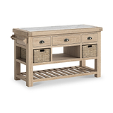 Portland Washed Oak Large Kitchen Island from Roseland Furniture