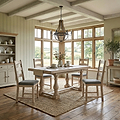 Portland Washed Oak 140-185cm Extendable Trestle Dining Table from Roseland Furniture