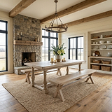Portland Washed Oak 200-245cm Extendable Turned Dining Table