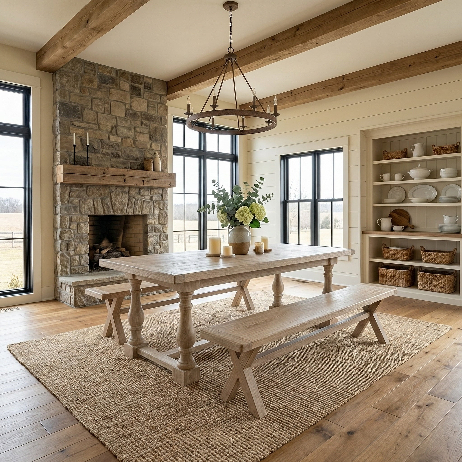 Portland Washed Oak 200-245cm Extendable Turned Dining Table