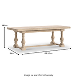 Portland Washed Oak 200-245cm Extendable Trestle Dining Table from Roseland Furniture