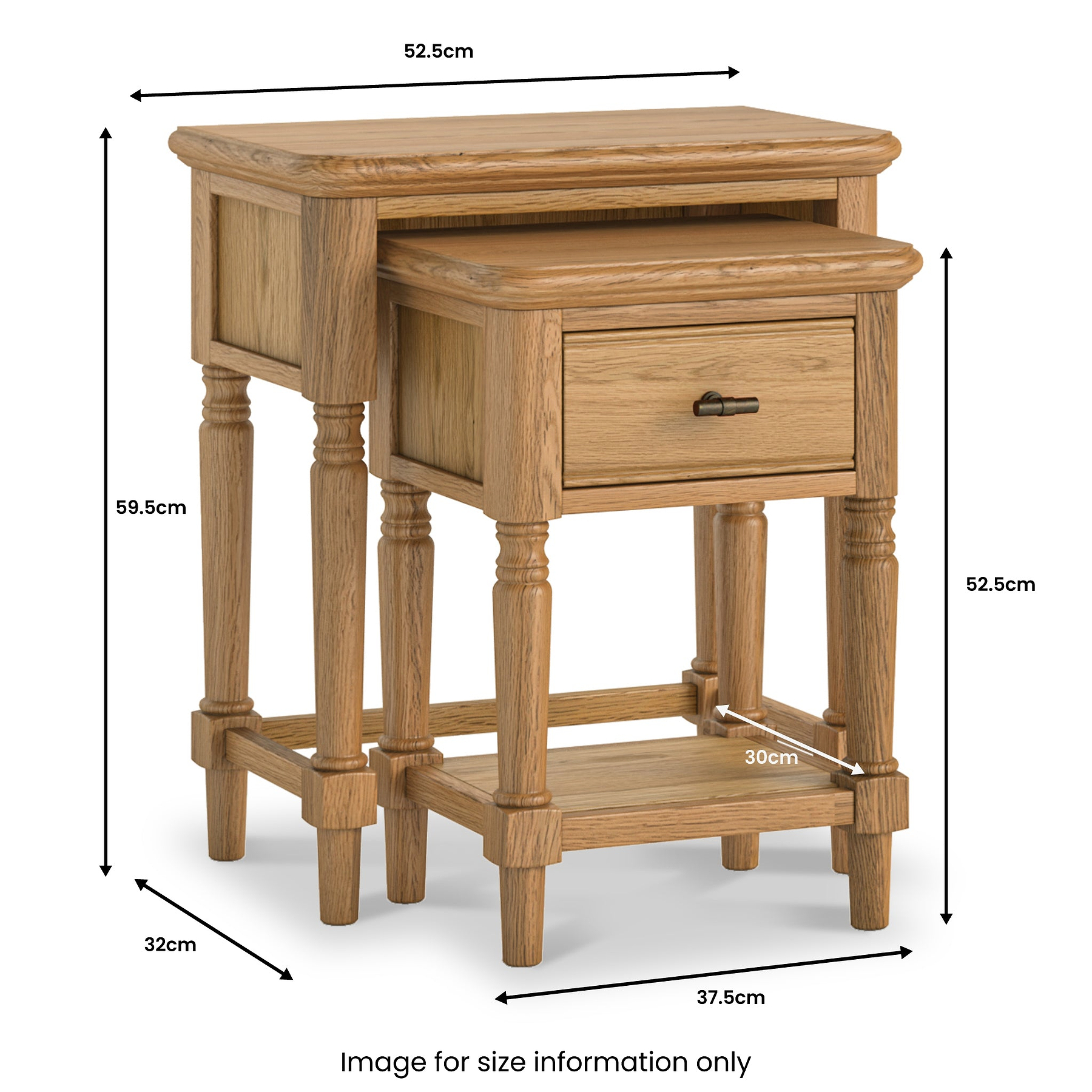 Alderley Oak Nest of Tables from Roseland Furniture