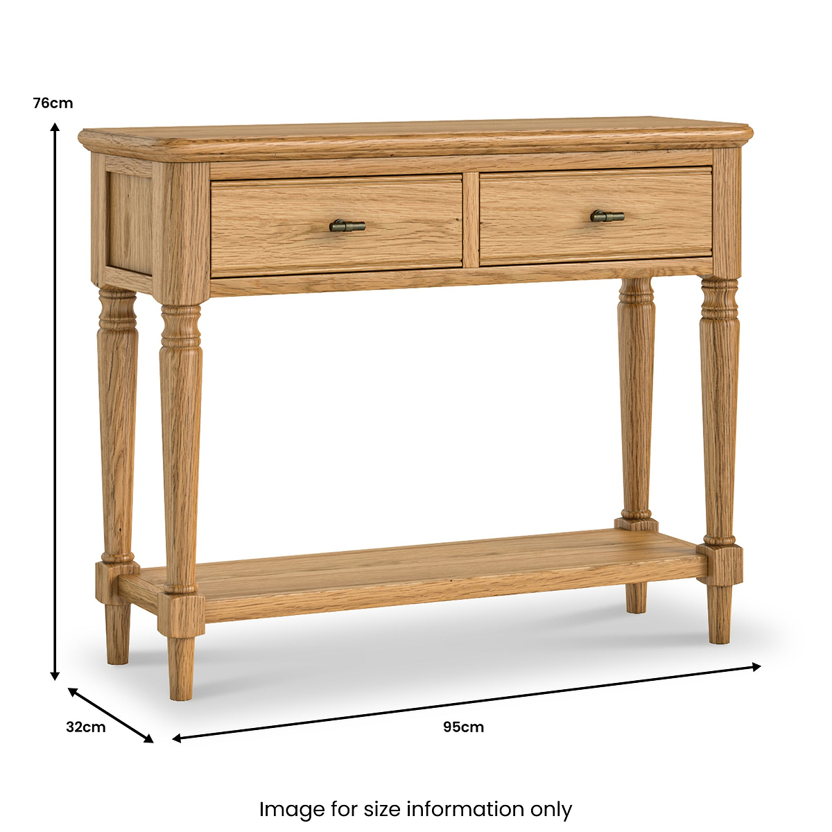 Alderley Oak Console Table With Shelf from Roseland Furniture