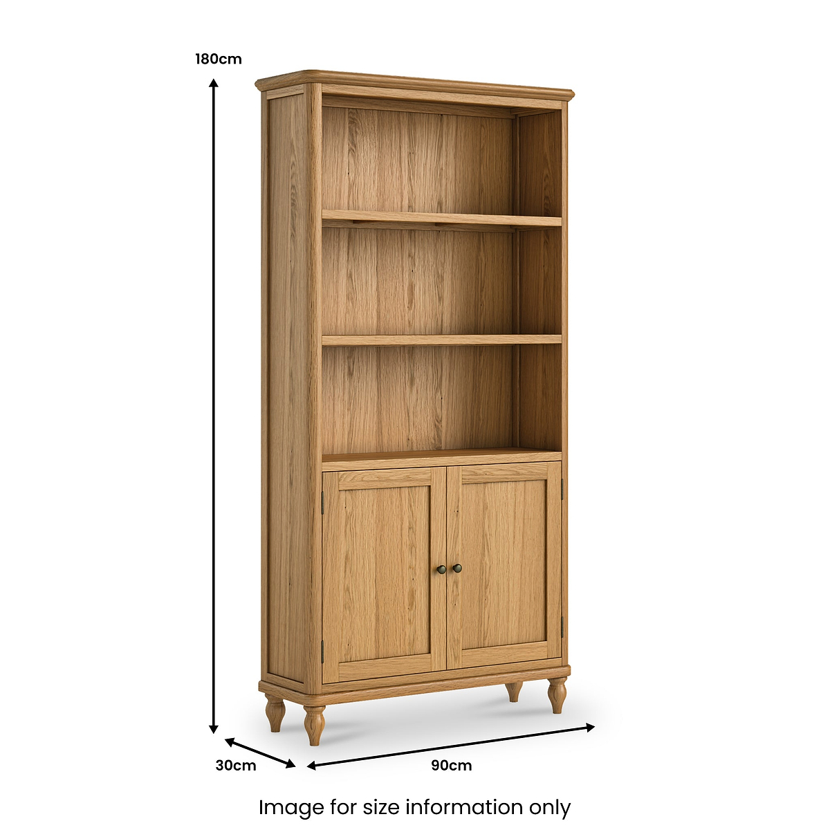Alderley Oak Large Bookcase from Roseland Furniture