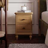 Alderley Oak 2 Drawer Slim Bedside from Roseland Furniture