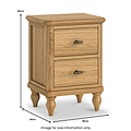 Alderley Oak 2 Drawer Slim Bedside from Roseland Furniture