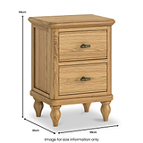 Alderley Oak 2 Drawer Slim Bedside from Roseland Furniture
