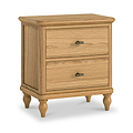 Alderley Oak 2 Drawer Wide Bedside Table from Roseland Furniture