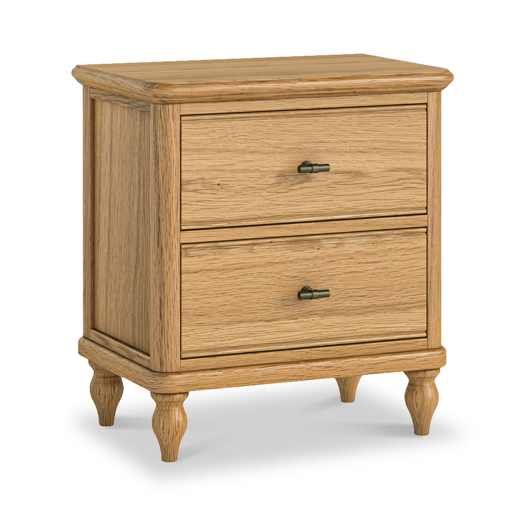 Alderley Oak 2 Drawer Wide Bedside Table from Roseland Furniture