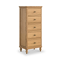 Alderley Oak 5 Drawer Tallboy Chest from Roseland Furniture