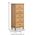 Alderley Oak 5 Drawer Tallboy Chest from Roseland Furniture
