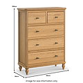Alderley Oak 2 Over 3 Drawer Chest from Roseland Furniture