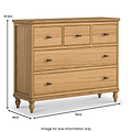 Alderley Oak 3 Over 2 Drawer Chest from Roseland Furniture