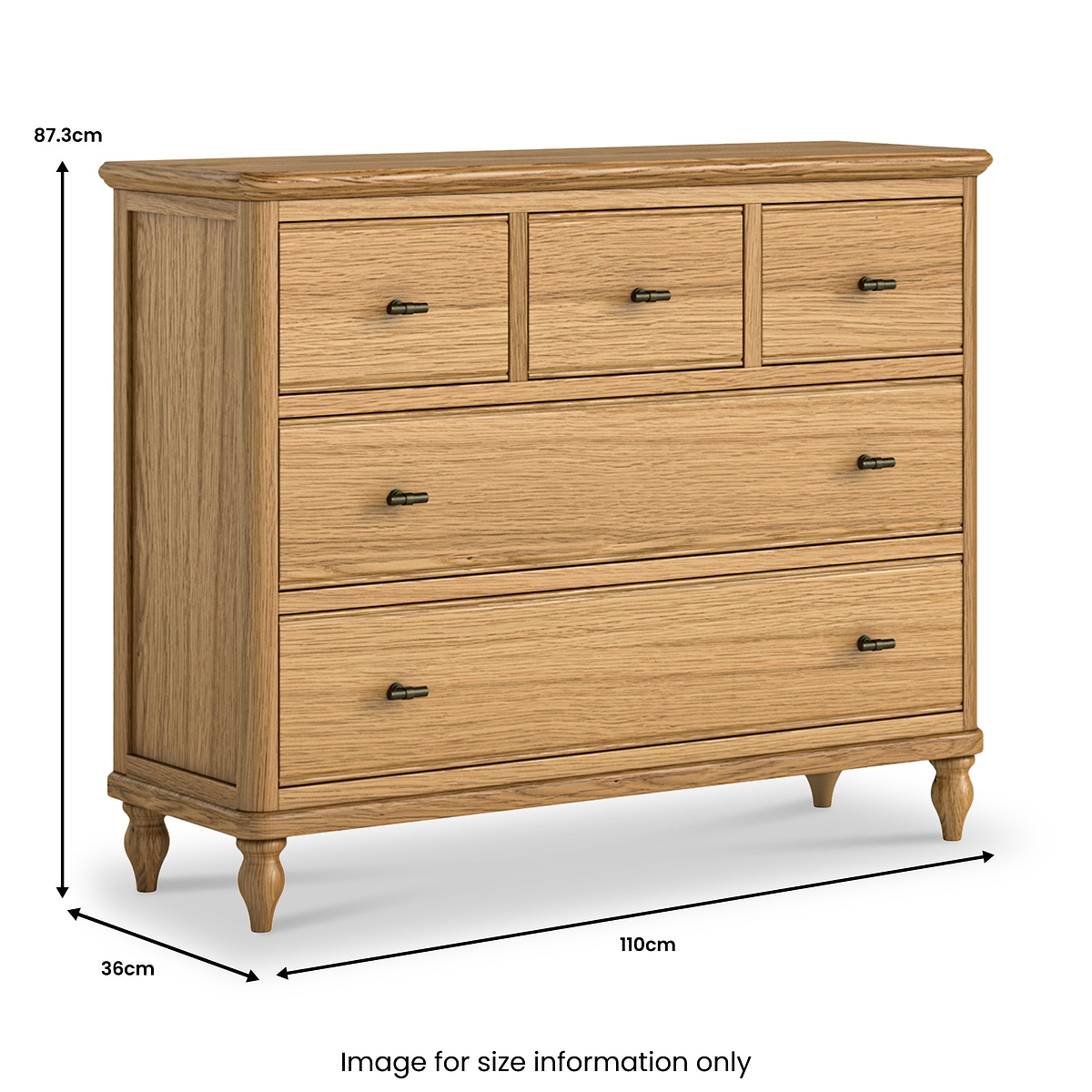 Alderley Oak 3 Over 2 Drawer Chest from Roseland Furniture