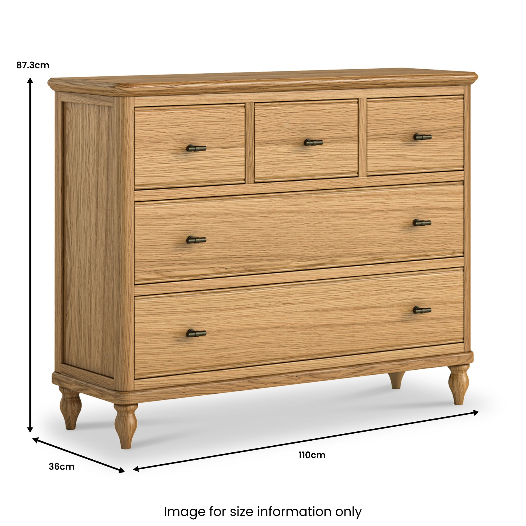 Alderley Oak 3 Over 2 Drawer Chest from Roseland Furniture