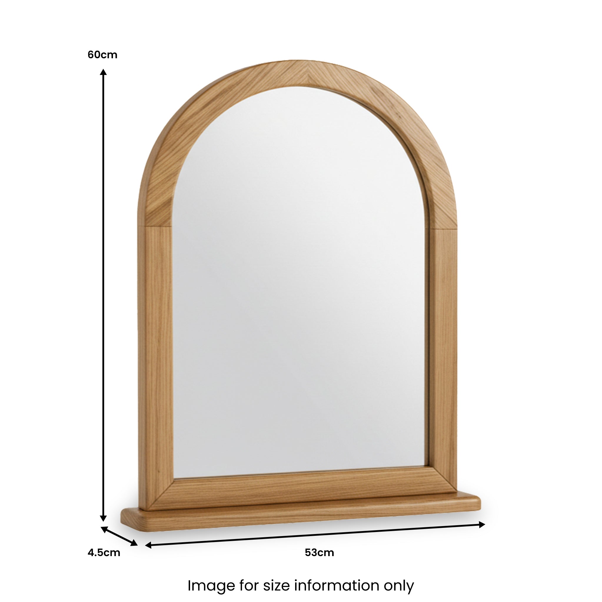 Alderley Oak Framed Arch Dressing Table Mirror from Roseland Furniture
