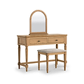 Alderley Oak Dressing Table Stool Oatmeal Cushion from Roseland Furniture