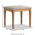 Alderley Oak Dressing Table Stool Oatmeal Cushion from Roseland Furniture