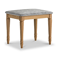 Alderley Oak Dressing Table Stool Grey Cushion from Roseland Furniture