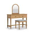 Alderley Oak Dressing Table Stool Grey Cushion from Roseland Furniture