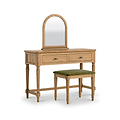 Alderley Oak Dressing Table Stool Green Cushion from Roseland Furniture
