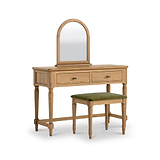Alderley Oak Dressing Table Stool Green Cushion from Roseland Furniture