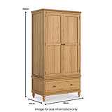 Alderley Oak Double Wardrobe With Drawer from Roseland Furniture